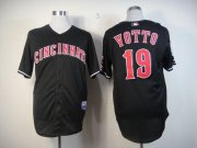 Wholesale Cheap Reds #19 Joey Votto Black Stitched MLB Jersey