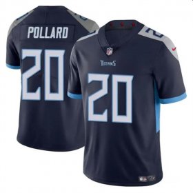Cheap Men\'s Tennessee Titans #20 Tony Pollard Navy Vapor Limited Football Stitched Jersey