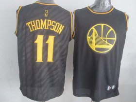 Wholesale Cheap Golden State Warriors #11 Klay Thompson Revolution 30 Swingman 2014 Black With Gold Jersey