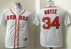 Wholesale Cheap Red Sox #34 David Ortiz White Cool Base Stitched Youth MLB Jersey