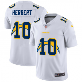 Wholesale Cheap Los Angeles Chargers #10 Justin Herbert White Men\'s Nike Team Logo Dual Overlap Limited NFL Jersey