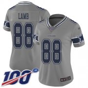 Wholesale Cheap Nike Cowboys #88 CeeDee Lamb Gray Women's Stitched NFL Limited Inverted Legend 100th Season Jersey