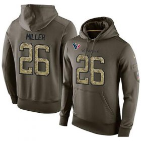 Wholesale Cheap NFL Men\'s Nike Houston Texans #26 Lamar Miller Stitched Green Olive Salute To Service KO Performance Hoodie