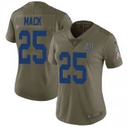 Wholesale Cheap Nike Colts #25 Marlon Mack Olive Women's Stitched NFL Limited 2017 Salute to Service Jersey