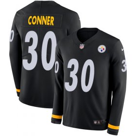 Wholesale Cheap Nike Steelers #30 James Conner Black Team Color Men\'s Stitched NFL Limited Therma Long Sleeve Jersey
