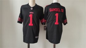 Cheap Men\'s San Francisco 49ers #1 Deebo Samuel Black Vapor Untouchable Limited Football Stitched Jersey