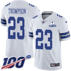 Wholesale Cheap Nike Cowboys #23 Darian Thompson White Men\'s Stitched With Established In 1960 Patch NFL 100th Season Vapor Untouchable Limited Jersey