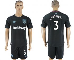 Wholesale Cheap West Ham United #3 Cresswell Away Soccer Club Jersey