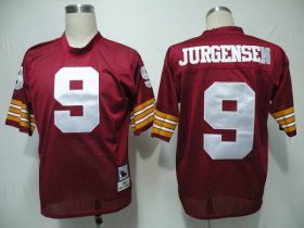 Wholesale Cheap Mitchell and Ness Redskins #9 Sonny Jurgensen Red Stitched Throwback NFL Jersey