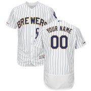 Wholesale Cheap Milwaukee Brewers Majestic Alternate Flex Base Authentic Collection Custom Jersey White