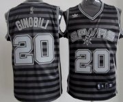 Wholesale Cheap San Antonio Spurs #20 Manu Ginobili Gray With Black Pinstripe Jersey
