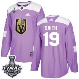 Wholesale Cheap Adidas Golden Knights #19 Reilly Smith Purple Authentic Fights Cancer 2018 Stanley Cup Final Stitched NHL Jersey