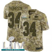 Wholesale Cheap Nike Chiefs #34 Darwin Thompson Camo Super Bowl LIV 2020 Men's Stitched NFL Limited 2018 Salute To Service Jersey