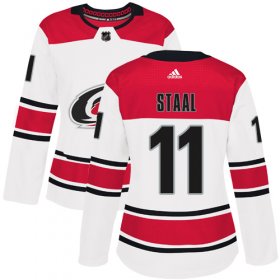 Wholesale Cheap Adidas Hurricanes #11 Jordan Staal White Road Authentic Women\'s Stitched NHL Jersey