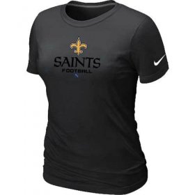 Wholesale Cheap Women\'s Nike New Orleans Saints Critical Victory NFL T-Shirt Black