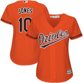 Wholesale Cheap Orioles #10 Adam Jones Orange Alternate Women\'s Stitched MLB Jersey