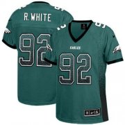 Wholesale Cheap Nike Eagles #92 Reggie White Midnight Green Team Color Women's Stitched NFL Elite Drift Fashion Jersey