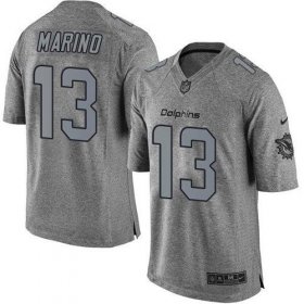 Wholesale Cheap Nike Dolphins #13 Dan Marino Gray Men\'s Stitched NFL Limited Gridiron Gray Jersey