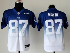 Wholesale Cheap Nike Colts #87 Reggie Wayne Royal Blue/White Men\'s Stitched NFL Elite Fadeaway Fashion Jersey
