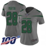 Wholesale Cheap Nike Jets #28 Curtis Martin Gray Women's Stitched NFL Limited Inverted Legend 100th Season Jersey