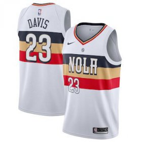 Wholesale Cheap Men\'s New Orleans 23 Pelicans Anthony Davis Nike White 2018-19 Swingman Earned Edition Jersey