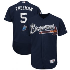 Wholesale Cheap Braves #5 Freddie Freeman Navy Blue 2018 Spring Training Authentic Flex Base Stitched MLB Jersey