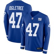 Wholesale Cheap Nike Giants #47 Alec Ogletree Royal Blue Team Color Men's Stitched NFL Limited Therma Long Sleeve Jersey