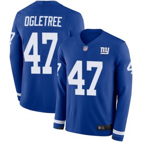 Wholesale Cheap Nike Giants #47 Alec Ogletree Royal Blue Team Color Men\'s Stitched NFL Limited Therma Long Sleeve Jersey