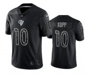 Wholesale Cheap Men's Los Angeles Rams #10 Cooper Kupp Black Reflective Limited Stitched Football Jersey
