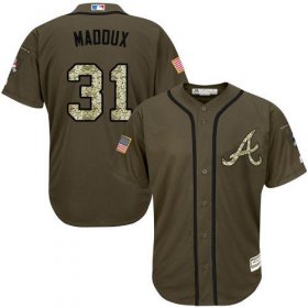 Wholesale Cheap Braves #31 Greg Maddux Green Salute to Service Stitched MLB Jersey