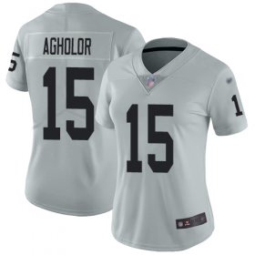 Wholesale Cheap Nike Raiders #15 Nelson Agholor Silver Women\'s Stitched NFL Limited Inverted Legend Jersey