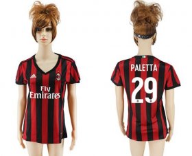 Wholesale Cheap Women\'s AC Milan #29 Paletta Home Soccer Club Jersey