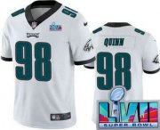 Cheap Men's Philadelphia Eagles #98 Robert Quinn Limited White Super Bowl LVII Vapor Jersey