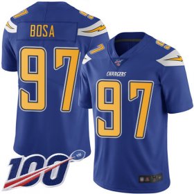 Wholesale Cheap Nike Chargers #97 Joey Bosa Electric Blue Men\'s Stitched NFL Limited Rush 100th Season Jersey
