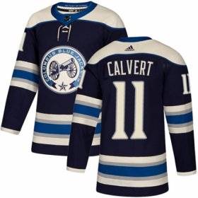 Wholesale Cheap Adidas Blue Jackets #11 Matt Calvert Navy Blue Alternate Authentic Stitched NHL Jersey