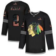 Wholesale Cheap Chicago Blackhawks #2 Duncan Keith Adidas Men's Black USA Flag Limited NHL Jersey