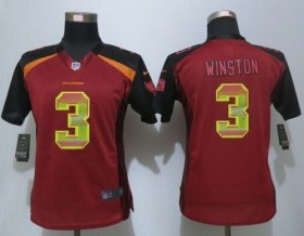 Wholesale Cheap Nike Buccaneers #3 Jameis Winston Red Team Color Women\'s Stitched NFL Elite Strobe Jersey