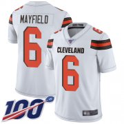 Wholesale Cheap Nike Browns #6 Baker Mayfield White Men's Stitched NFL 100th Season Vapor Limited Jersey