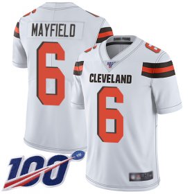Wholesale Cheap Nike Browns #6 Baker Mayfield White Men\'s Stitched NFL 100th Season Vapor Limited Jersey