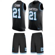 Wholesale Cheap Nike Panthers #21 Jeremy Chinn Black Team Color Men's Stitched NFL Limited Tank Top Suit Jersey