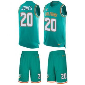Wholesale Cheap Nike Dolphins #20 Reshad Jones Aqua Green Team Color Men\'s Stitched NFL Limited Tank Top Suit Jersey