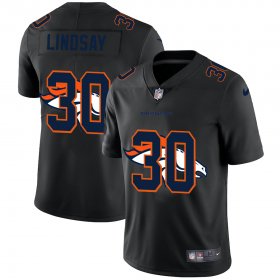 Wholesale Cheap Denver Broncos #30 Phillip Lindsay Men\'s Nike Team Logo Dual Overlap Limited NFL Jersey Black