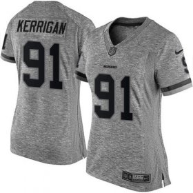 Wholesale Cheap Nike Redskins #91 Ryan Kerrigan Gray Women\'s Stitched NFL Limited Gridiron Gray Jersey