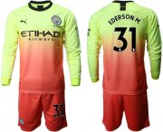 Wholesale Cheap Manchester City #31 Ederson M. Third Long Sleeves Soccer Club Jersey