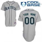 Wholesale Cheap Mariners Customized Authentic Grey Cool Base MLB Jersey (S-3XL)