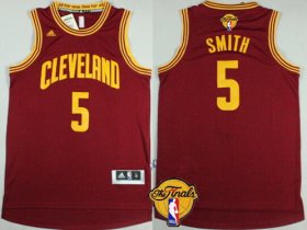 Wholesale Cheap Men\'s Cleveland Cavaliers #5 J.R. Smith 2016 The NBA Finals Patch Red Jersey