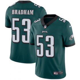 Wholesale Cheap Nike Eagles #53 Nigel Bradham Midnight Green Team Color Men\'s Stitched NFL Vapor Untouchable Limited Jersey