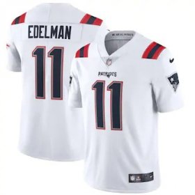 Wholesale Cheap New England Patriots #11 Julian Edelman Men\'s Nike White 2020 Vapor Limited Jersey
