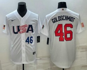 Cheap Men\'s USA Baseball #46 Paul Goldschmidt Number 2023 White World Baseball Classic Stitched Jersey