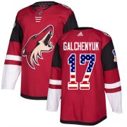 Wholesale Cheap Adidas Coyotes #17 Alex Galchenyuk Maroon Home Authentic USA Flag Stitched Youth NHL Jersey